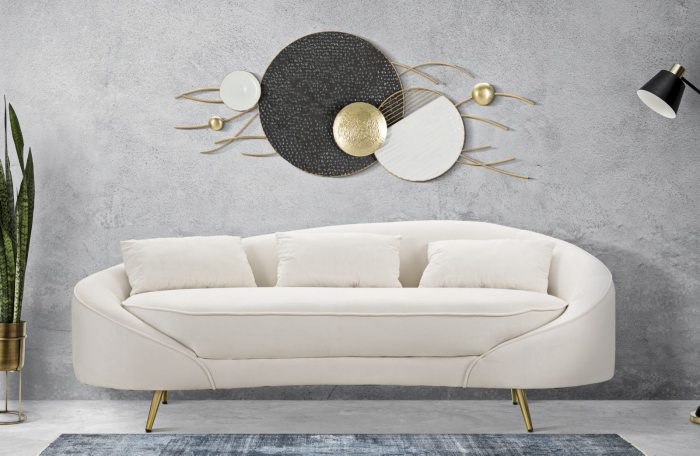 Canapea crem 3 locuri stil scandinav CreativDeco [10]