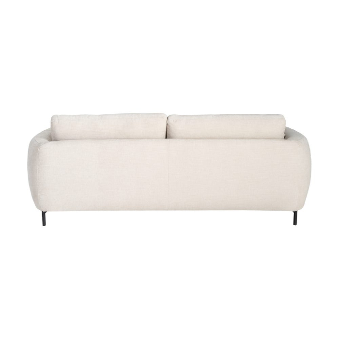 Canapea 3 locuri crem din stofă cu picioare metalice subțiri [4]