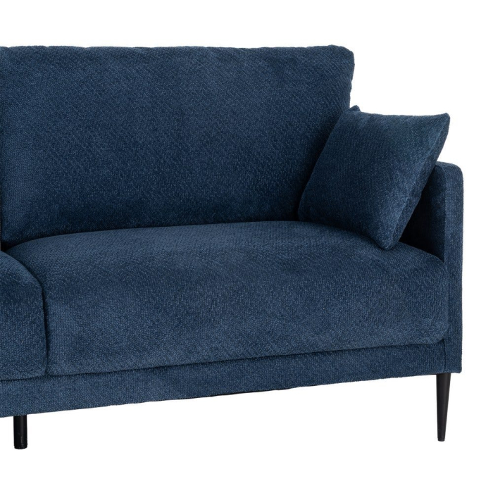 Canapea 3 locuri din stofă albastră cu picioare metalice negre [5]