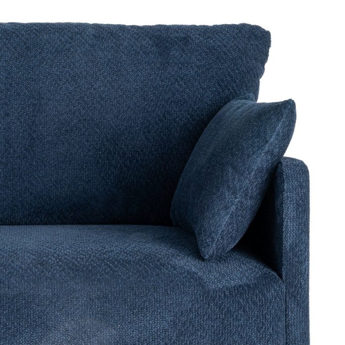 Canapea 3 locuri din stofă albastră cu picioare metalice negre [10]