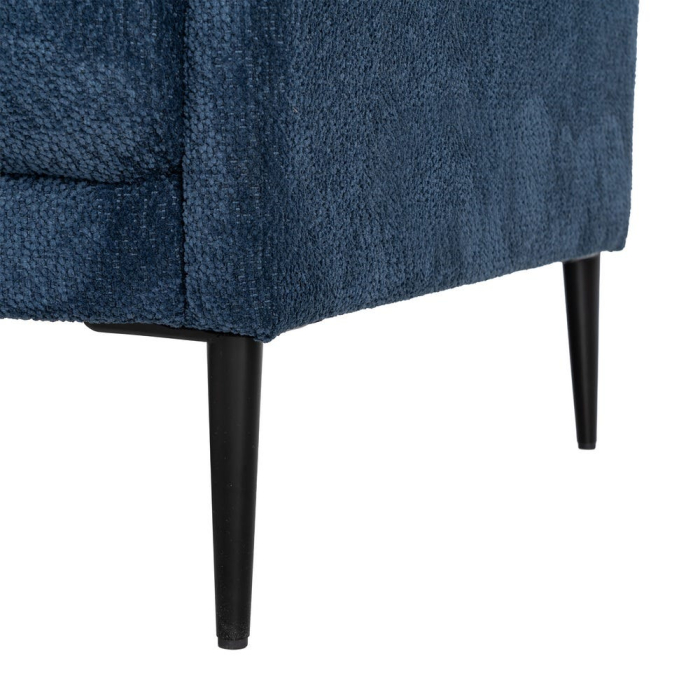 Canapea 3 locuri din stofă albastră cu picioare metalice negre [11]