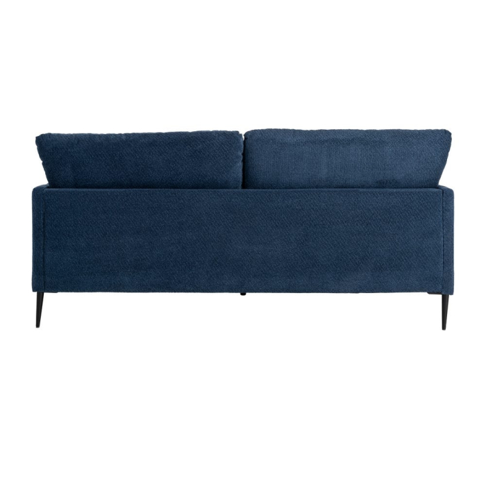 Canapea 3 locuri din stofă albastră cu picioare metalice negre [4]