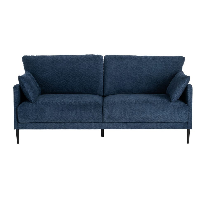 Canapea 3 locuri din stofă albastră cu picioare metalice negre [3]