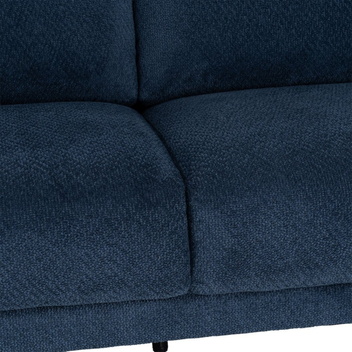 Canapea 3 locuri din stofă albastră cu picioare metalice negre [7]