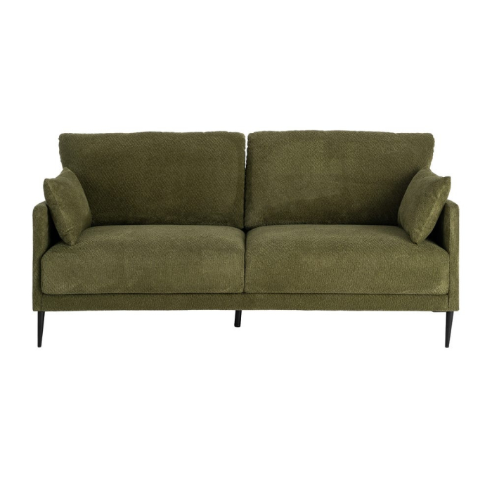 Canapea 3 locuri din stofă verde cu picioare metalice negre [3]