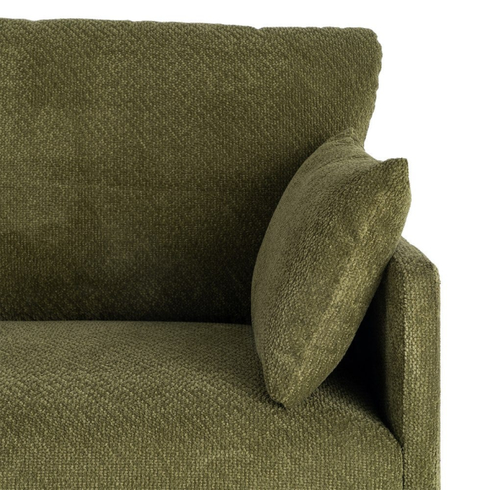 Canapea 3 locuri din stofă verde cu picioare metalice negre [10]