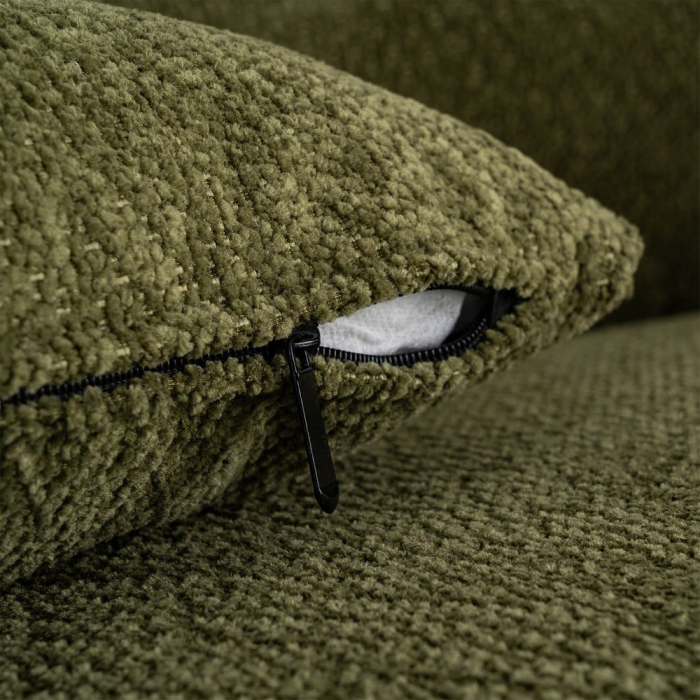 Canapea 3 locuri din stofă verde cu picioare metalice negre [9]