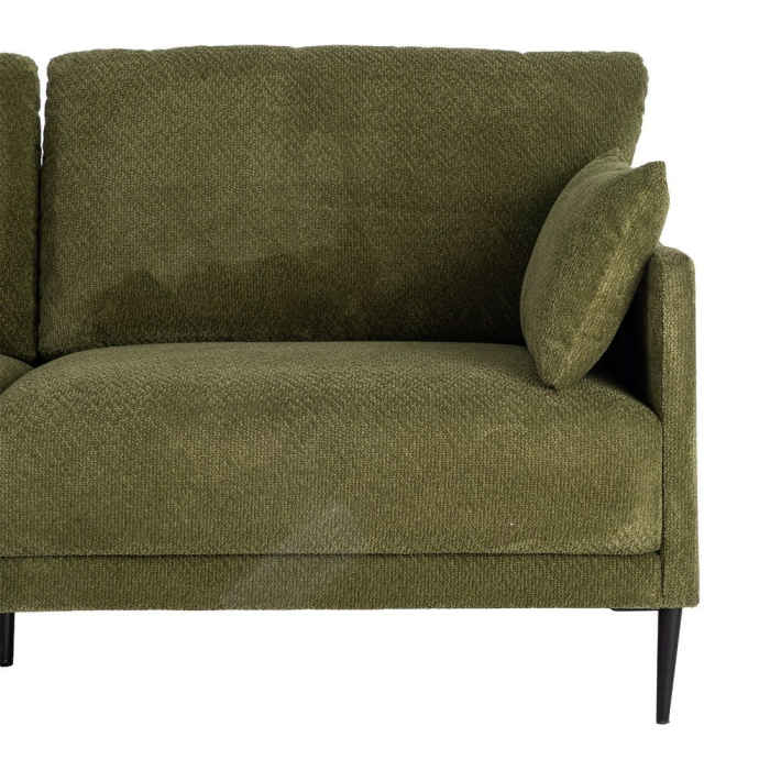 Canapea 3 locuri din stofă verde cu picioare metalice negre [8]