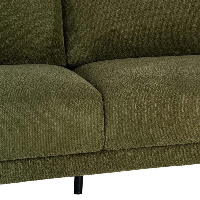 Canapea 3 locuri din stofă verde cu picioare metalice negre [7]