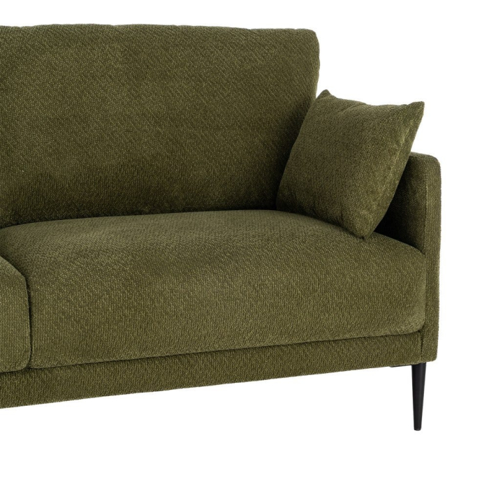 Canapea 3 locuri din stofă verde cu picioare metalice negre [5]