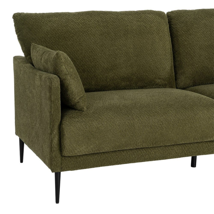 Canapea 3 locuri din stofă verde cu picioare metalice negre [6]