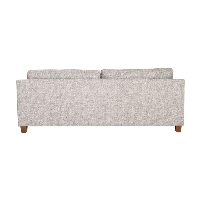 Canapea 3 locuri grej din stofă cu picioare din lemn [4]