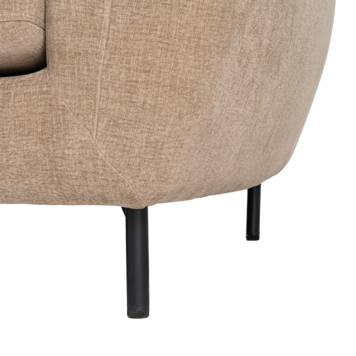 Canapea 3 locuri maro deschis din stofă cu picioare metalice [10]