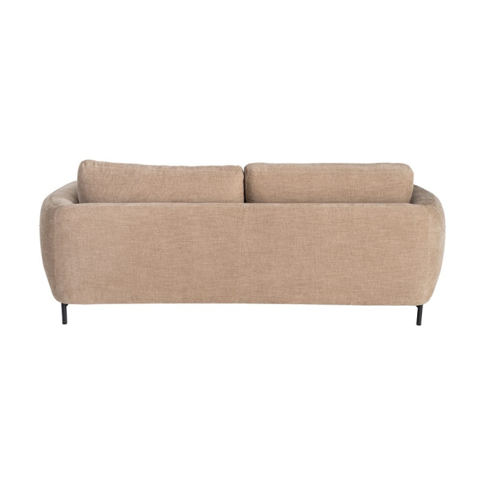 Canapea 3 locuri maro deschis din stofă cu picioare metalice [4]