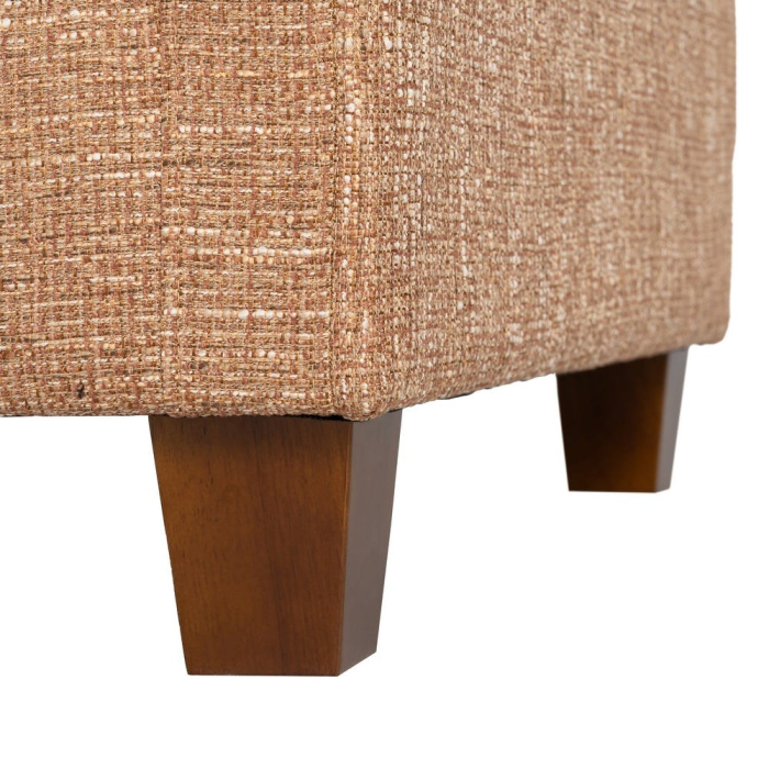 Canapea 3 locuri ocru din stofă cu picioare din lemn [10]