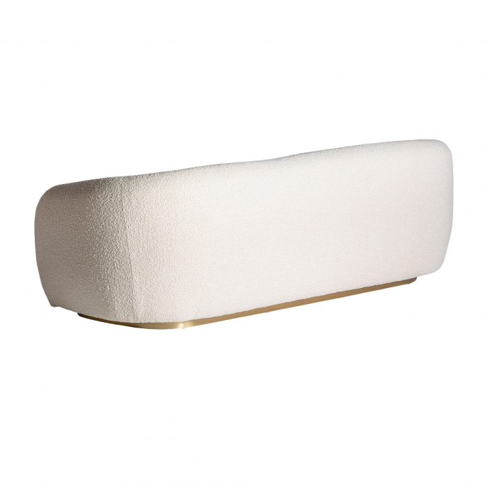 Canapea Art Deco crem si auriu din acrilic si bumbac bucle - Lux si rafinament [3]