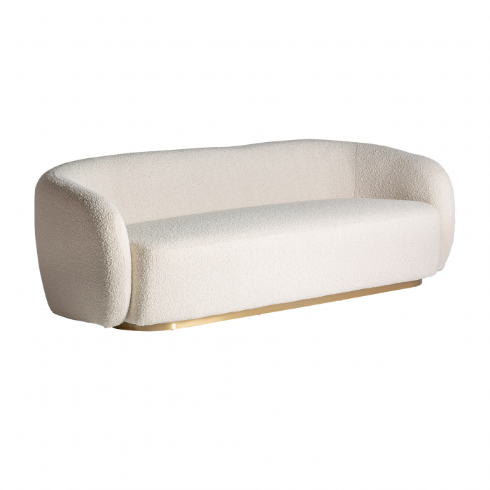 Canapea Art Deco crem si auriu din acrilic si bumbac bucle - Lux si rafinament [2]