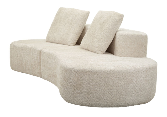 Canapea alba din stofa boucle pentru living si HORECA 238x92x78 cm [3]