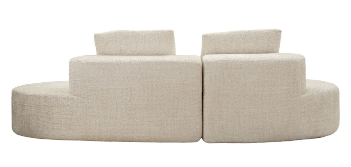 Canapea alba din stofa boucle pentru living si HORECA 238x92x78 cm [5]