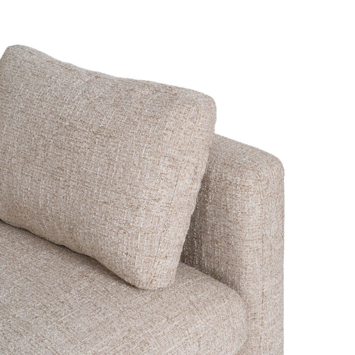 Canapea bej cu 3 locuri din stofă texturată și picioare din lemn [7]