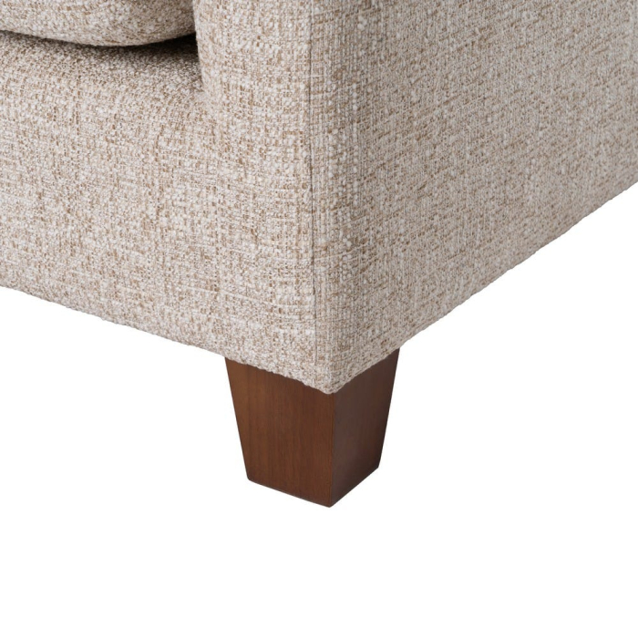 Canapea bej cu 3 locuri din stofă texturată și picioare din lemn [12]