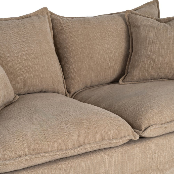 Canapea bej închis cu 2 locuri tapitată din stofă [7]