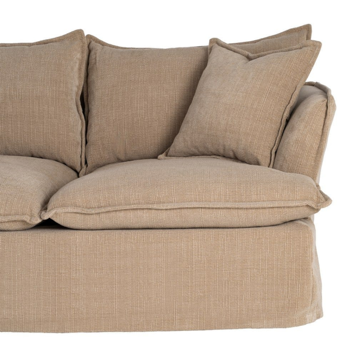 Canapea bej închis cu 2 locuri tapitată din stofă [9]