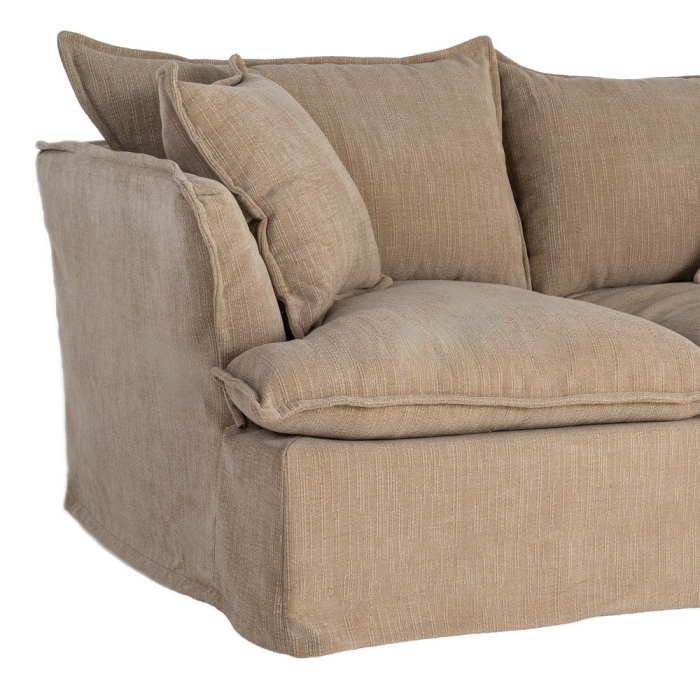 Canapea bej închis cu 2 locuri tapitată din stofă [6]