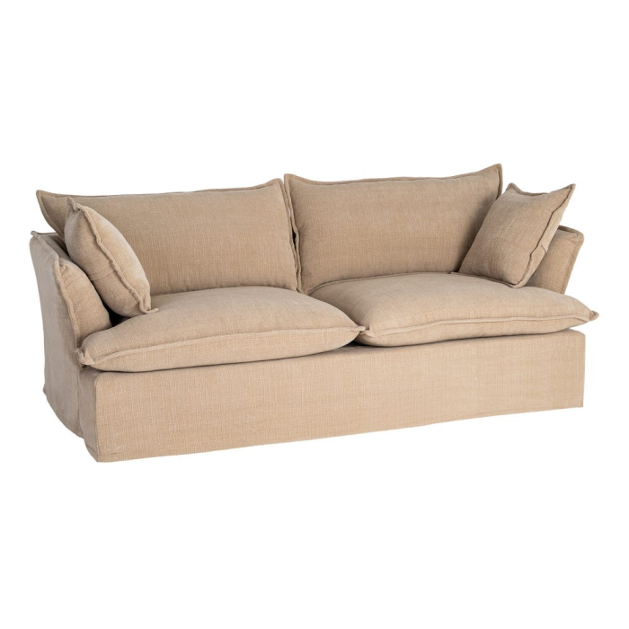 Canapea bej închis cu 3 locuri tapitată din stofă [2]