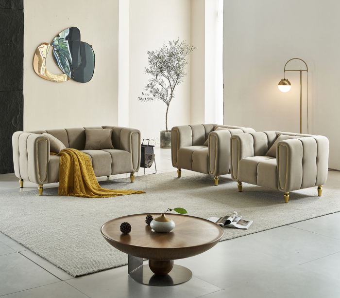 Canapea Bej Stil Glamour | Living Sofisticat | CreativDeco [4]