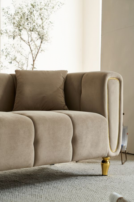 Canapea Bej Stil Glamour | Living Sofisticat | CreativDeco [5]