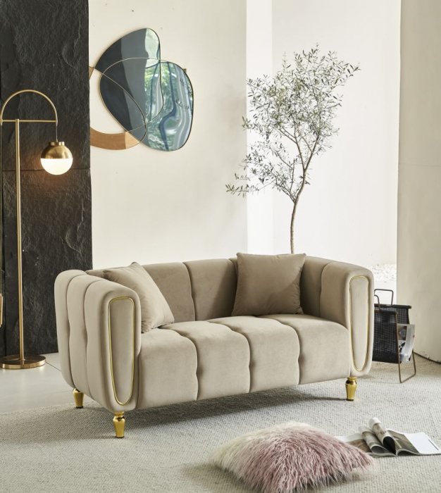 Canapea Bej Stil Glamour | Living Sofisticat | CreativDeco [1]