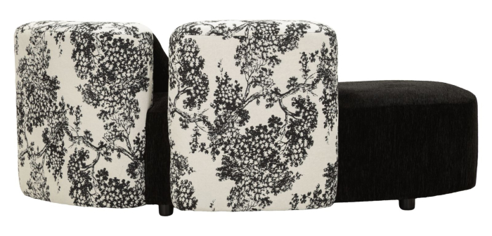 Canapea chaise longue în stil oriental negru și alb [5]