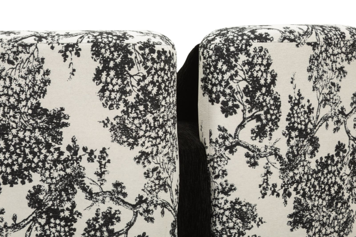 Canapea chaise longue în stil oriental negru și alb [6]