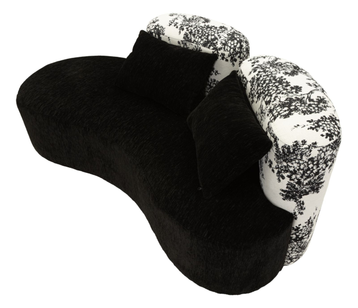Canapea chaise longue în stil oriental negru și alb [7]