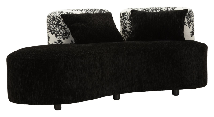 Canapea chaise longue în stil oriental negru și alb [2]