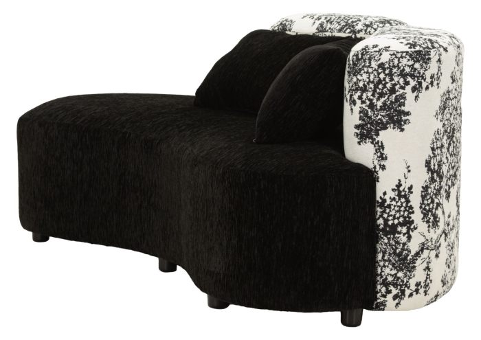 Canapea chaise longue în stil oriental negru și alb [4]