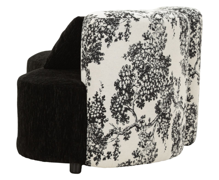 Canapea chaise longue în stil oriental negru și alb [3]