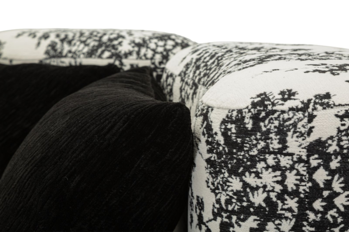 Canapea chaise longue în stil oriental negru și alb [8]