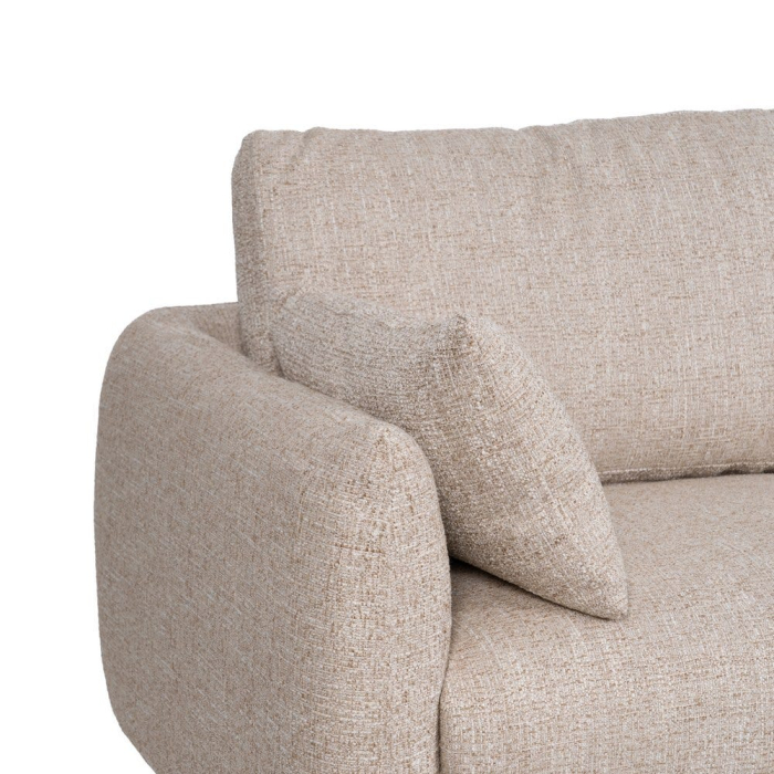 Canapea colțar bej din stofă și lemn [5]