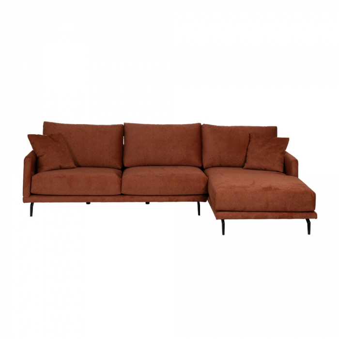 Coltar caramiziu cu sezlong pentru decor cald|Canapele mari pentru livinguri moderne [3]