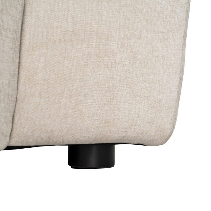 Canapea colțar bej din stofă cu șezlong stânga și perne voluminoase [11]