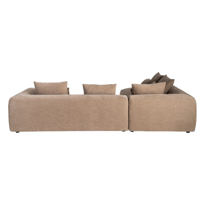 Canapea colțar bej din stofă cu șezlong stânga și structură amplă [5]