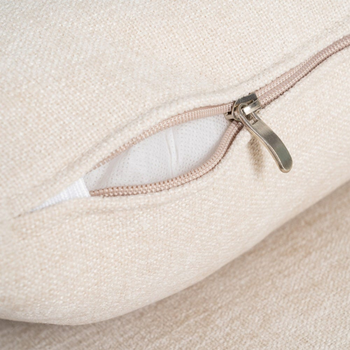 Canapea colțar crem din stofă cu șezlong reversibil și perne detașabile [7]