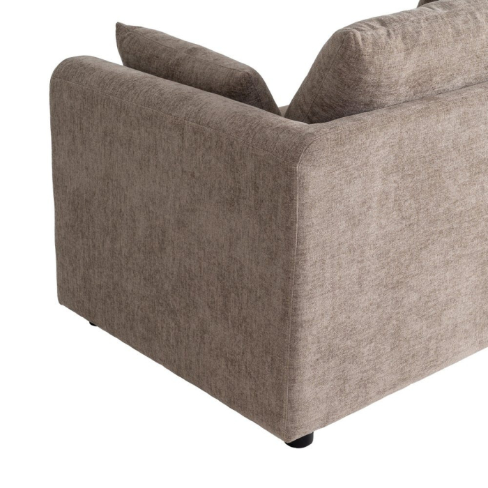 Canapea colțar maro deschis din stofă cu șezlong reversibil [10]