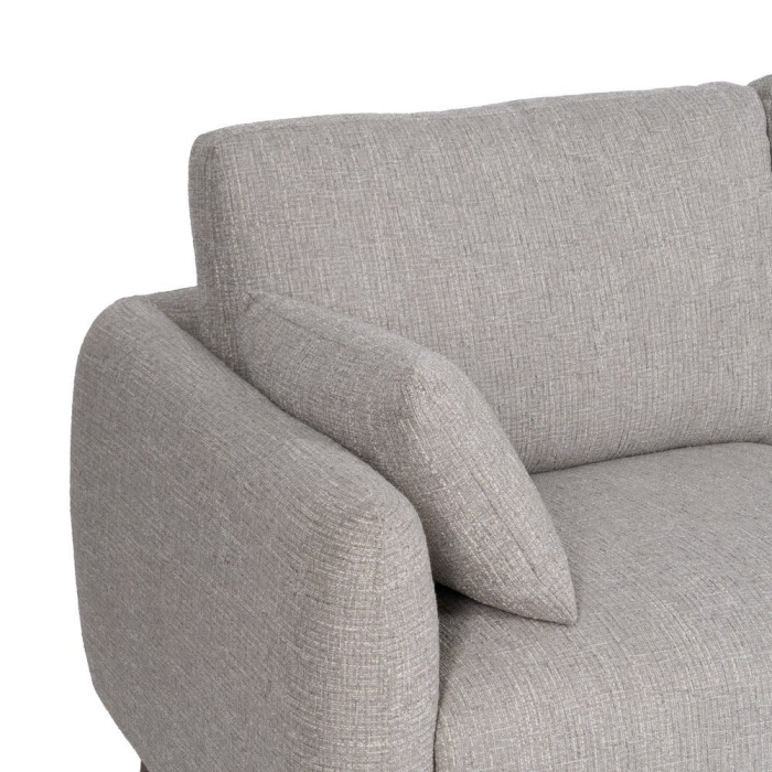 Canapea colțar gri din stofă și lemn [5]