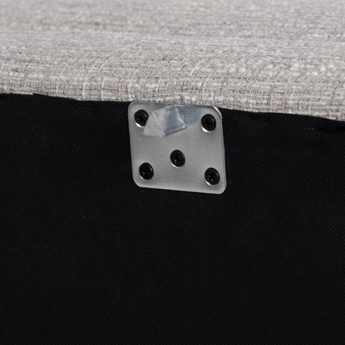 Canapea colțar gri din stofă și lemn [11]