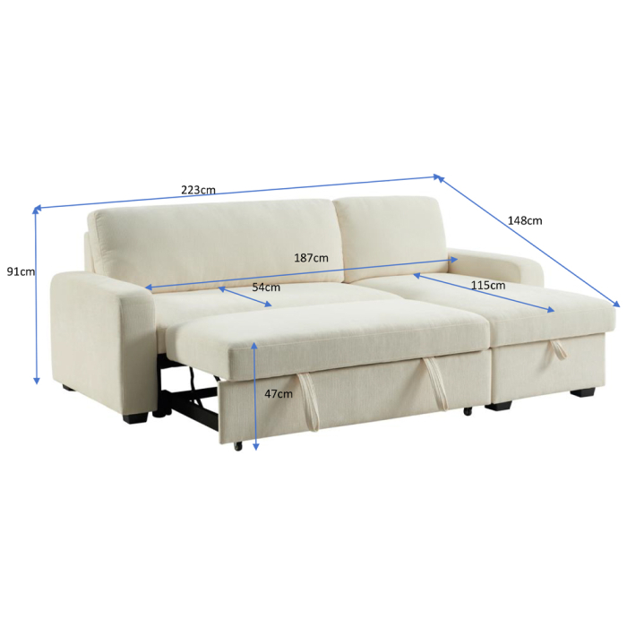 Canapea colțar reversibil extensibilă din stofă chenille maro [5]