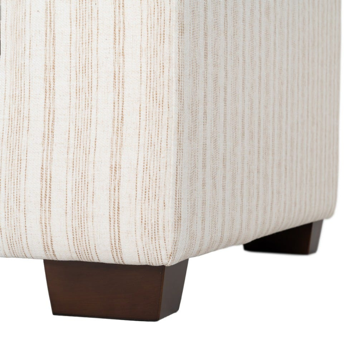 Canapea crem cu 2 locuri tapitată din stofă cu dungi fine [11]