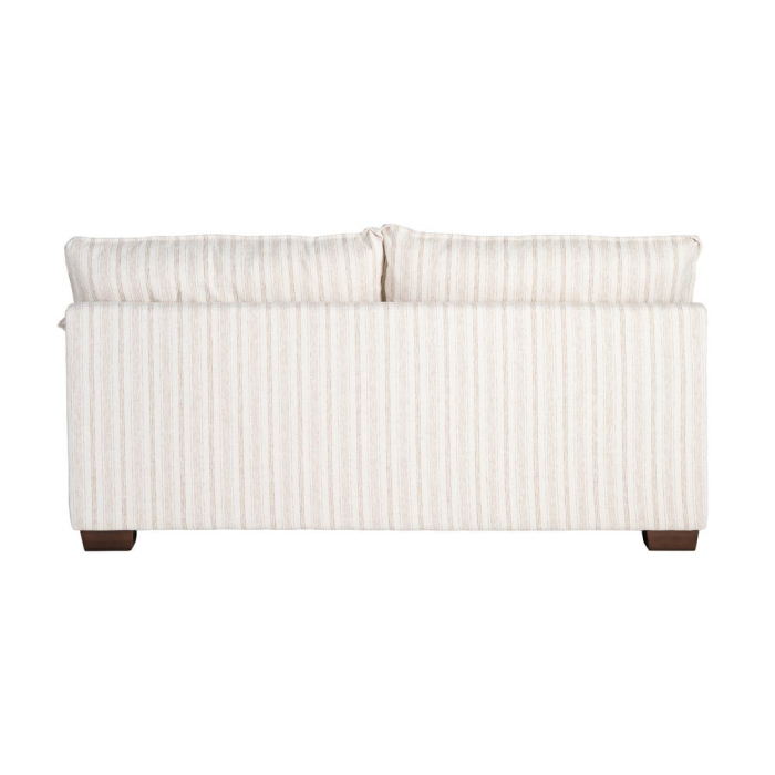 Canapea crem cu 2 locuri tapitată din stofă cu dungi fine [5]